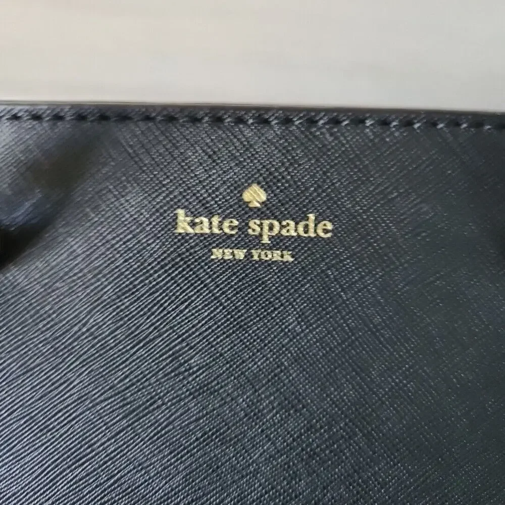 Kate Spade New York‎ Laurel Way Jeweled Small Hadlee Handbag + Wallet Black EUC